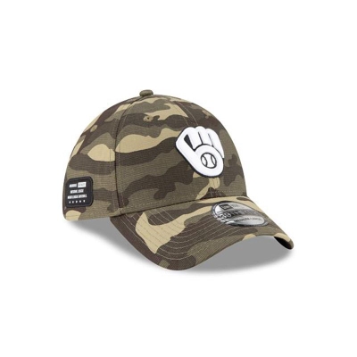 Milwaukee Brewers Gorra | New Era MLB Armed Forces Weekend 39thirty Stretch Fit Cap Mexico - Verdes